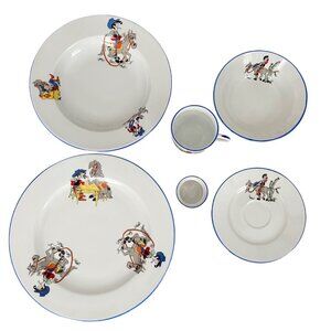 Vintage 1960s Gural Porselen Dishes Western Charro Turkish Rodeo Cowboy Ranch